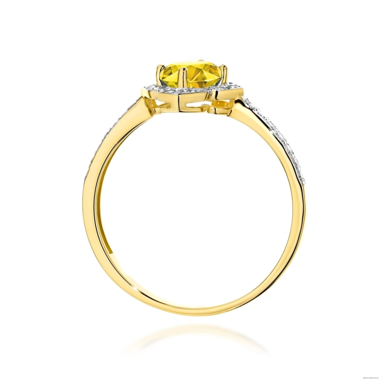 Pierścionek W0603 Diament Laboratoryjny żółty 0,50ct żółte złoto 375