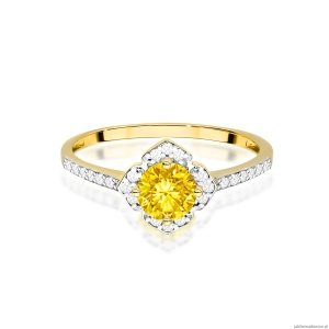 Pierścionek W0603 Diament Laboratoryjny żółty 0,50ct żółte złoto 375
