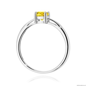 Pierścionek W0656 Diament Laboratoryjny żółty 0.50ct białe złoto 375