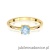 Pierścionek W0656 Diament Laboratoryjny niebieski 0.50ct żółte złoto 375