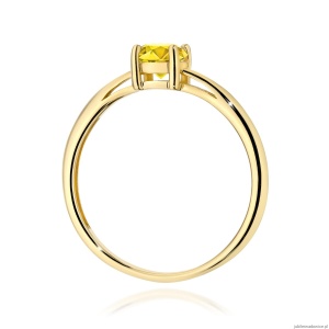 Pierścionek W0656 Diament Laboratoryjny żółty 0.50ct żółte złoto 375