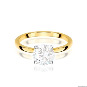 Pierścionek W0687 Diament Laboratoryjny 1,00ct żółte złoto