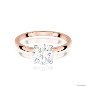 Pierścionek W0687 Diament Laboratoryjny 1,00ct różowe złoto