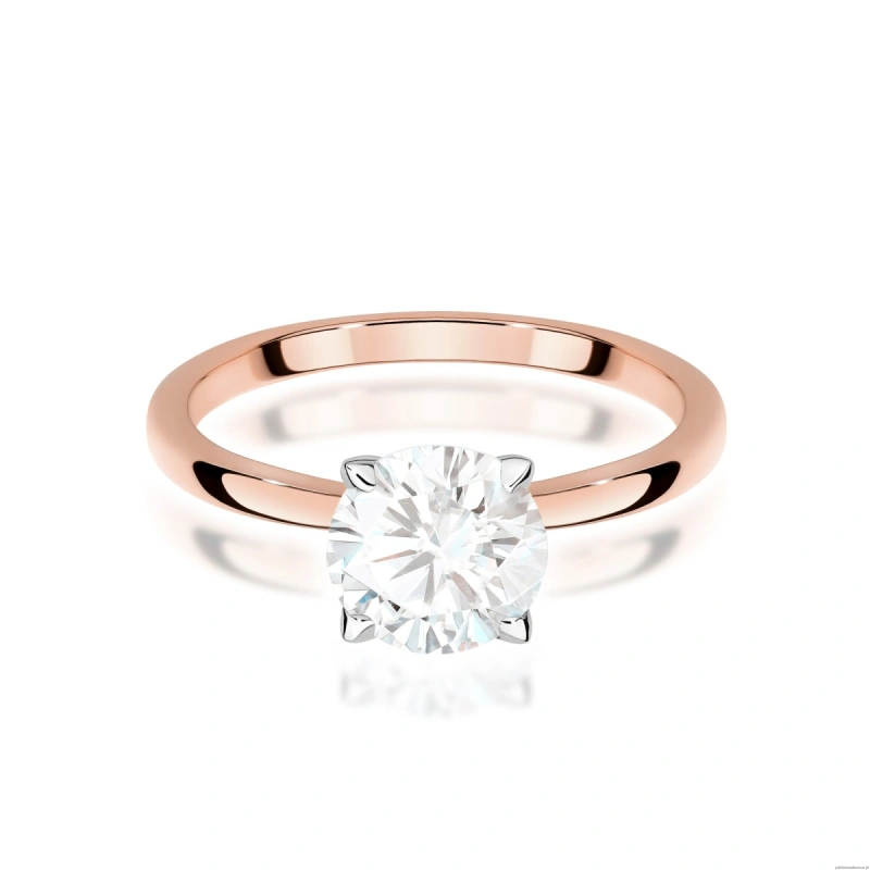 Pierścionek W0687 Diament Laboratoryjny 1,00ct różowe złoto