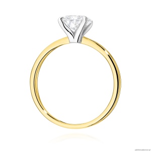 Pierścionek W0688 Diament Laboratoryjny 1,00ct żółte złoto