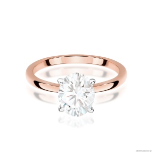 Pierścionek W0688 Diament Laboratoryjny 1,00ct różowe złoto