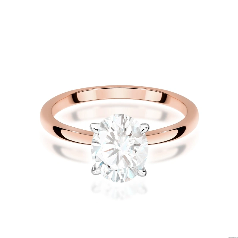 Pierścionek W0688 Diament Laboratoryjny 1,00ct różowe złoto
