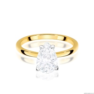 Pierścionek W0689 Diament Laboratoryjny 1,00ct żółte złoto