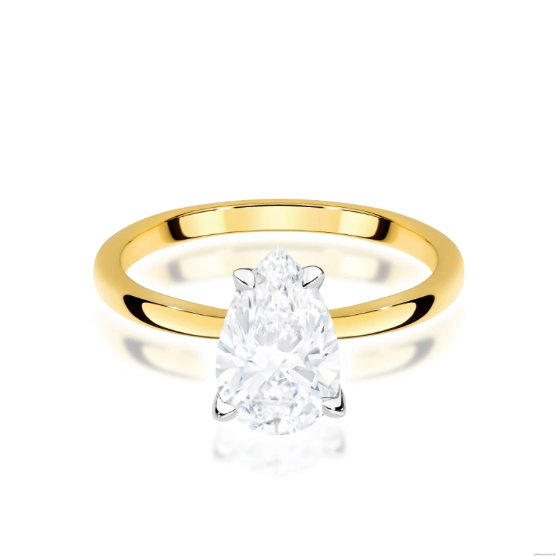 Pierścionek W0689 Diament Laboratoryjny 1,00ct żółte złoto