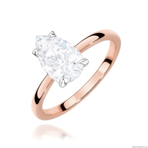 Pierścionek W0689 Diament Laboratoryjny 1,00ct różowe złoto