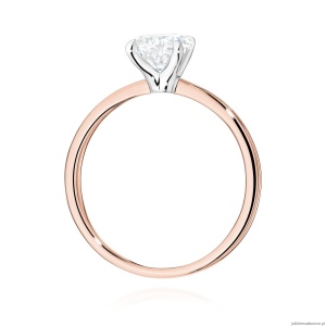 Pierścionek W0689 Diament Laboratoryjny 1,00ct różowe złoto