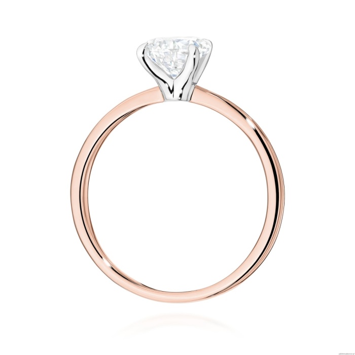 Pierścionek W0689 Diament Laboratoryjny 1,00ct różowe złoto