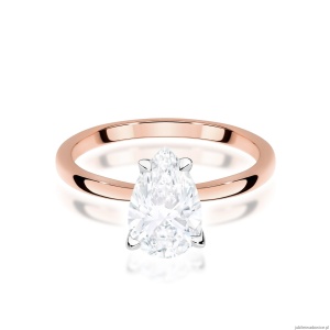 Pierścionek W0689 Diament Laboratoryjny 1,00ct różowe złoto