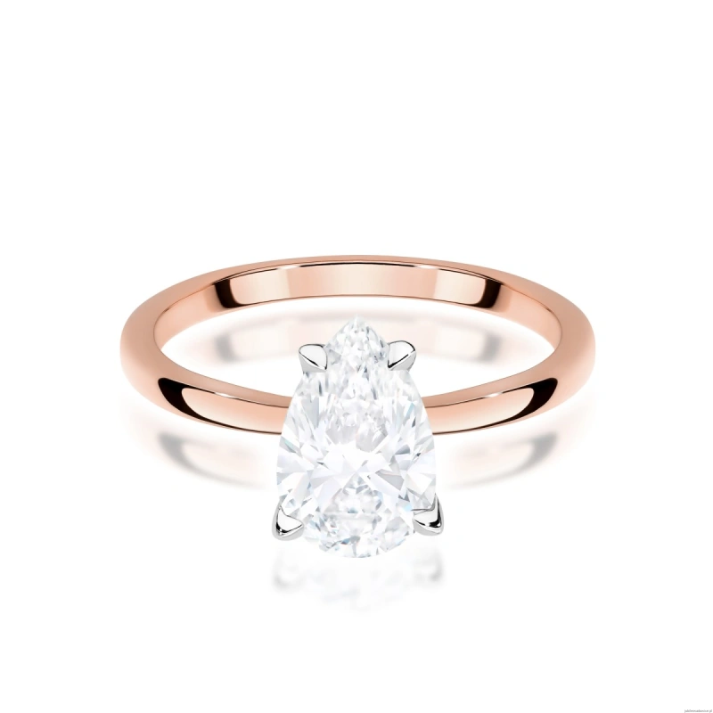 Pierścionek W0689 Diament Laboratoryjny 1,00ct różowe złoto