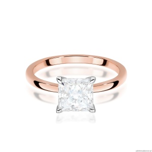 Pierścionek W0690 Diament Laboratoryjny 1,00ct różowe złoto