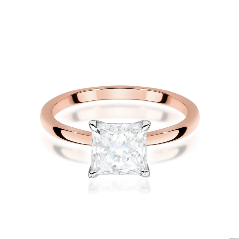 Pierścionek W0690 Diament Laboratoryjny 1,00ct różowe złoto