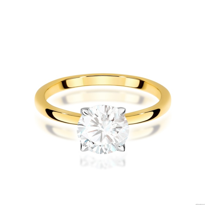 Pierścionek W0687 Diament Laboratoryjny 1,00ct żółte złoto 375