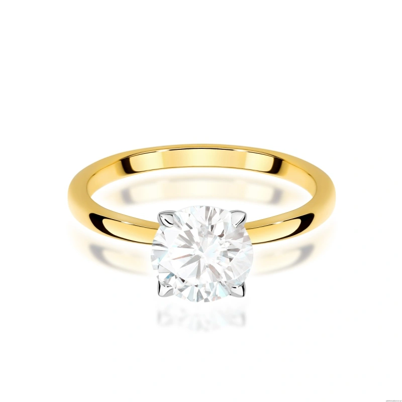 Pierścionek W0687 Diament Laboratoryjny 1,00ct żółte złoto 375
