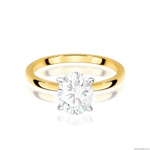 Pierścionek W0688 Diament Laboratoryjny 1,00ct żółte złoto 375