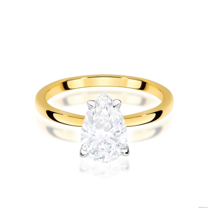 Pierścionek W0689 Diament Laboratoryjny 1,00ct żółte złoto 375