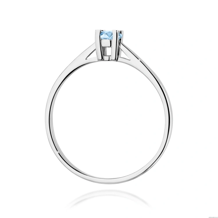 Pierścionek W0367 Diament Laboratoryjny niebieski 0,15ct białe złoto