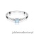 Pierścionek W0367 Diament Laboratoryjny niebieski 0,15ct białe złoto