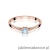 Pierścionek W0367 Diament Laboratoryjny niebieski 0.15ct różowe złoto
