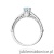 Pierścionek W0439 Diament Laboratoryjny niebieski 0,30ct białe złoto