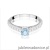 Pierścionek W0439 Diament Laboratoryjny niebieski 0,30ct białe złoto