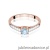 Pierścionek W0364 Diament Laboratoryjny niebieski 0.30ct różowe złoto