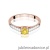 Pierścionek W0364 Diament Laboratoryjny żółty 0.30ct różowe złoto