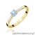 Pierścionek W0382 Diament Laboratoryjny niebieski 0.15ct żółte złoto 375