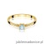 Pierścionek W0367 Diament Laboratoryjny niebieski 0.15ct żółte złoto 375