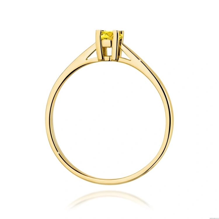 Pierścionek W0367 Diament Laboratoryjny żółty 0.15ct żółte złoto 375