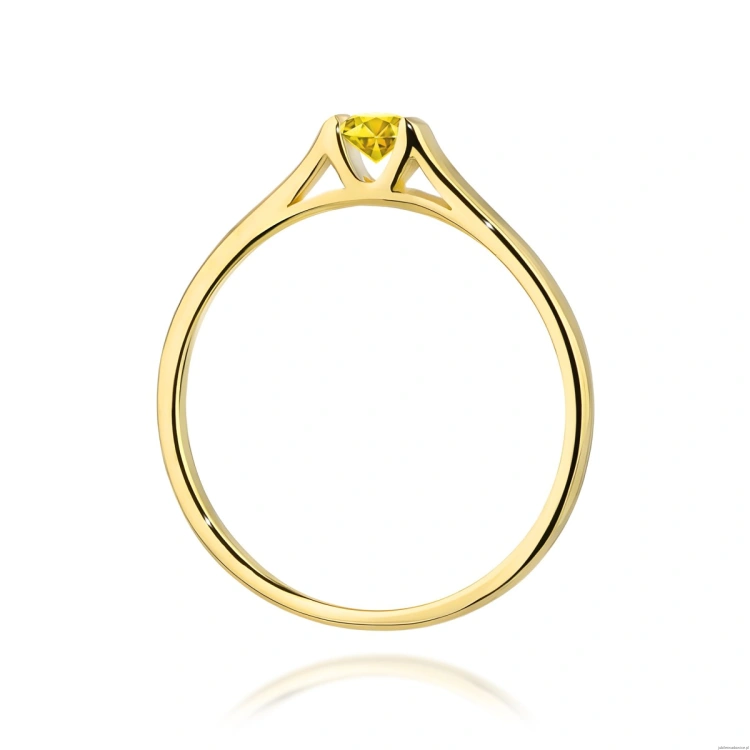 Pierścionek W0369 Diament Laboratoryjny żółty 0.15ct żółte złoto 375
