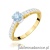 Pierścionek W0439 Diament Laboratoryjny niebieski 0.30ct żółte złoto 375