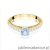 Pierścionek W0439 Diament Laboratoryjny niebieski 0.30ct żółte złoto 375