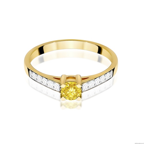Pierścionek W0364 Diament Laboratoryjny żółty 0.30ct żółte złoto 375