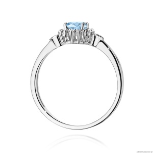 Pierścionek W0312 Diament laboratoryjny niebieski 0,50ct białe złoto