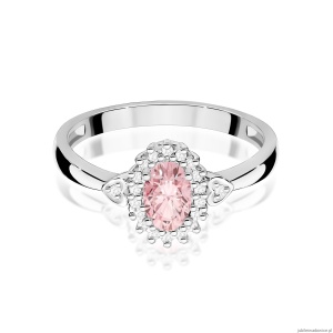 Pierścionek W0312 Diament laboratoryjny różowy 0,50ct białe złoto