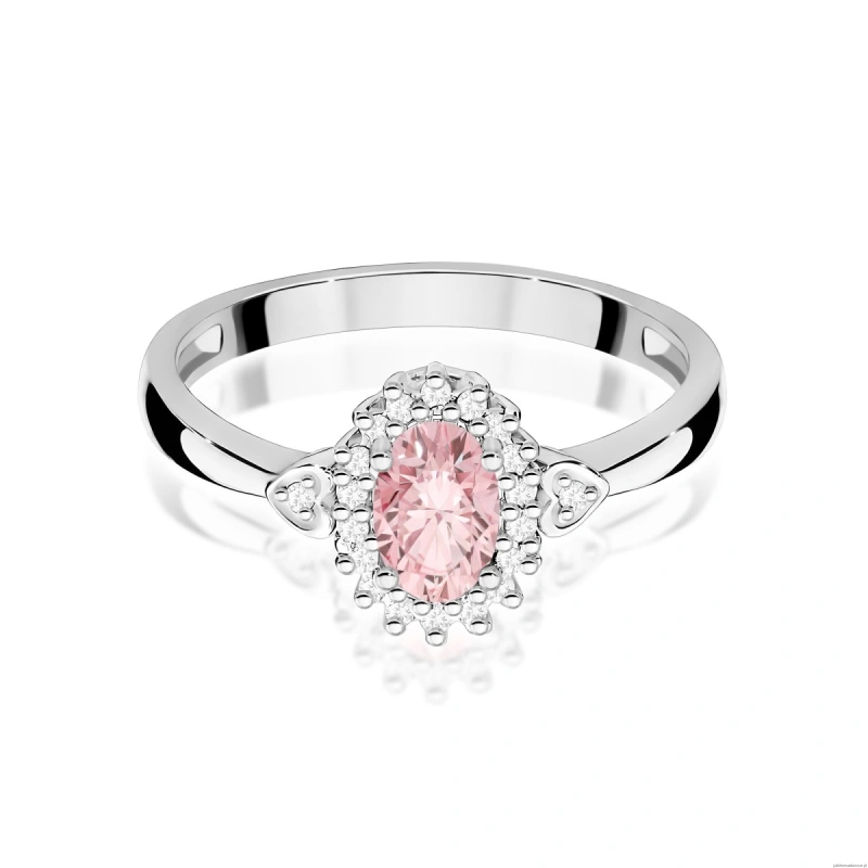 Pierścionek W0312 Diament laboratoryjny różowy 0,50ct białe złoto