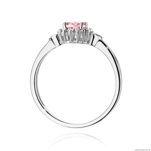 Pierścionek W0312 Diament laboratoryjny różowy 0,50ct białe złoto