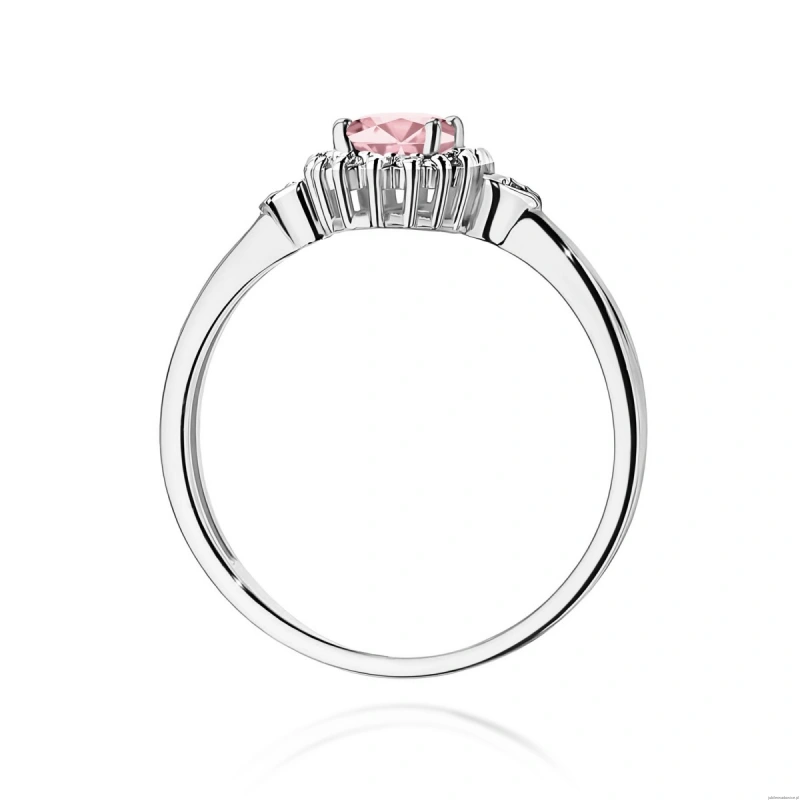 Pierścionek W0312 Diament laboratoryjny różowy 0,50ct białe złoto