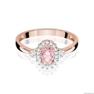 Pierścionek W0312 Diament laboratoryjny różowy 0,50ct różowe złoto