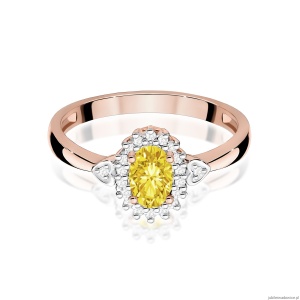 Pierścionek W0312 Diament laboratoryjny żółty 0,50ct różowe złoto