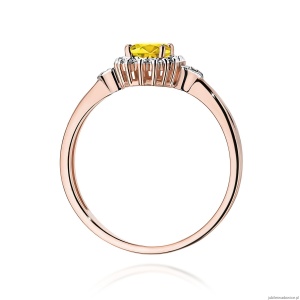 Pierścionek W0312 Diament laboratoryjny żółty 0,50ct różowe złoto