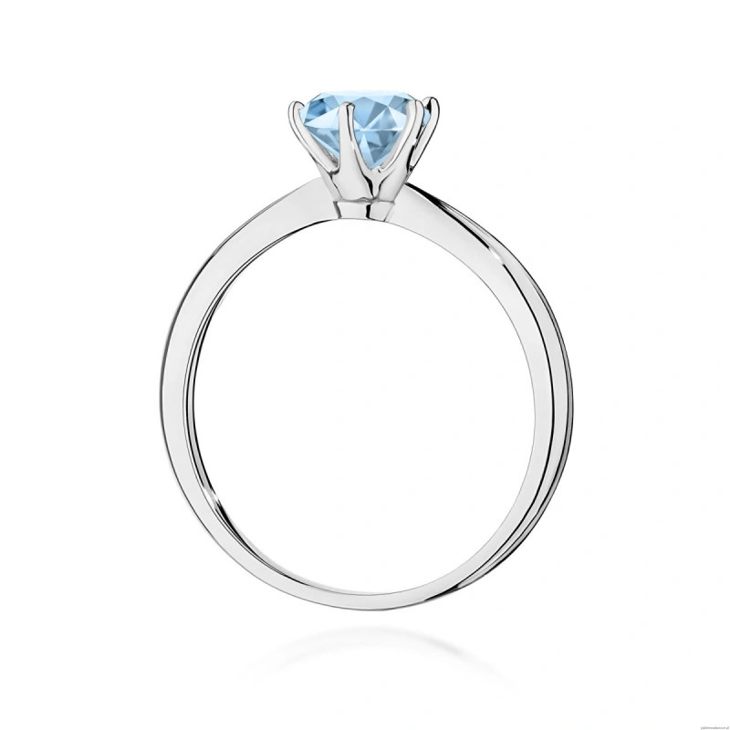 Pierścionek W0553 Diament Laboratoryjny niebieski 1,00ct białe złoto