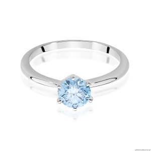 Pierścionek W0553 Diament Laboratoryjny niebieski 1,00ct białe złoto
