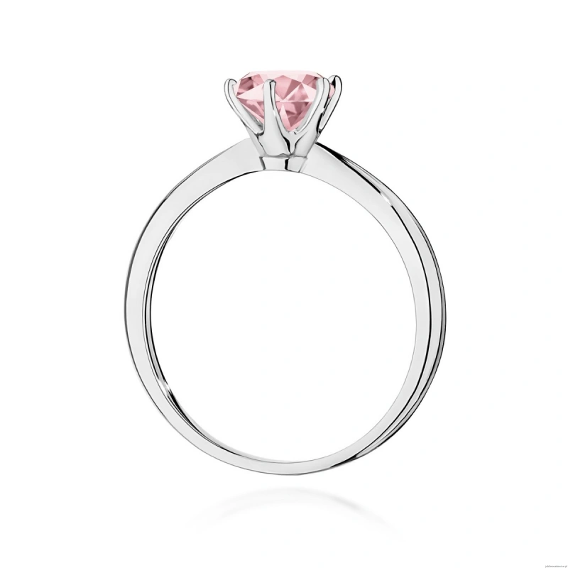 Pierścionek W0553 Diament Laboratoryjny różowy 1,00ct białe złoto