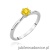 Pierścionek W0553 Diament Laboratoryjny żółty 0,50ct białe złoto